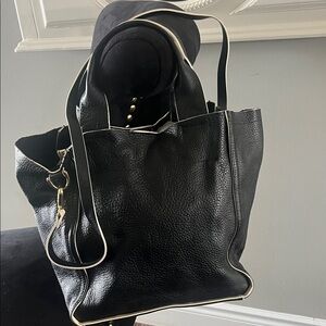 GAP Black Tote with Cream Trim